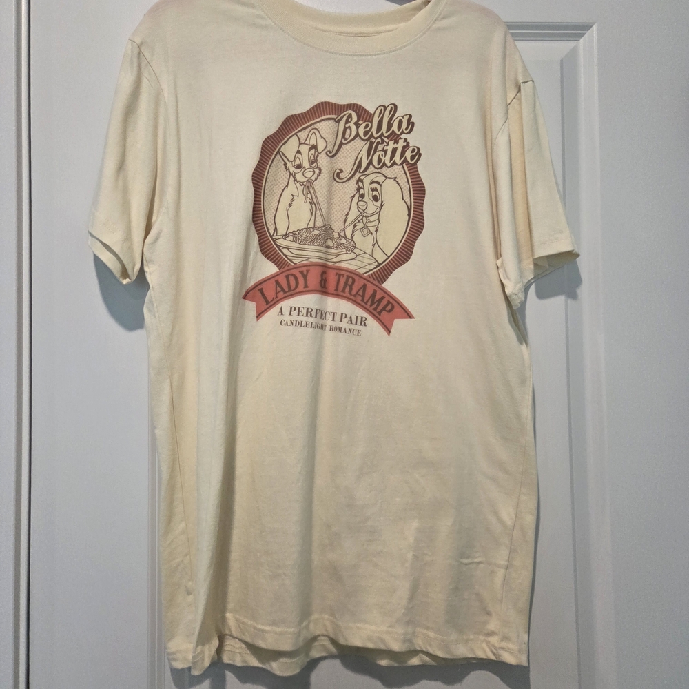 Unique Vintage Cream Lady and the Tramp Tee